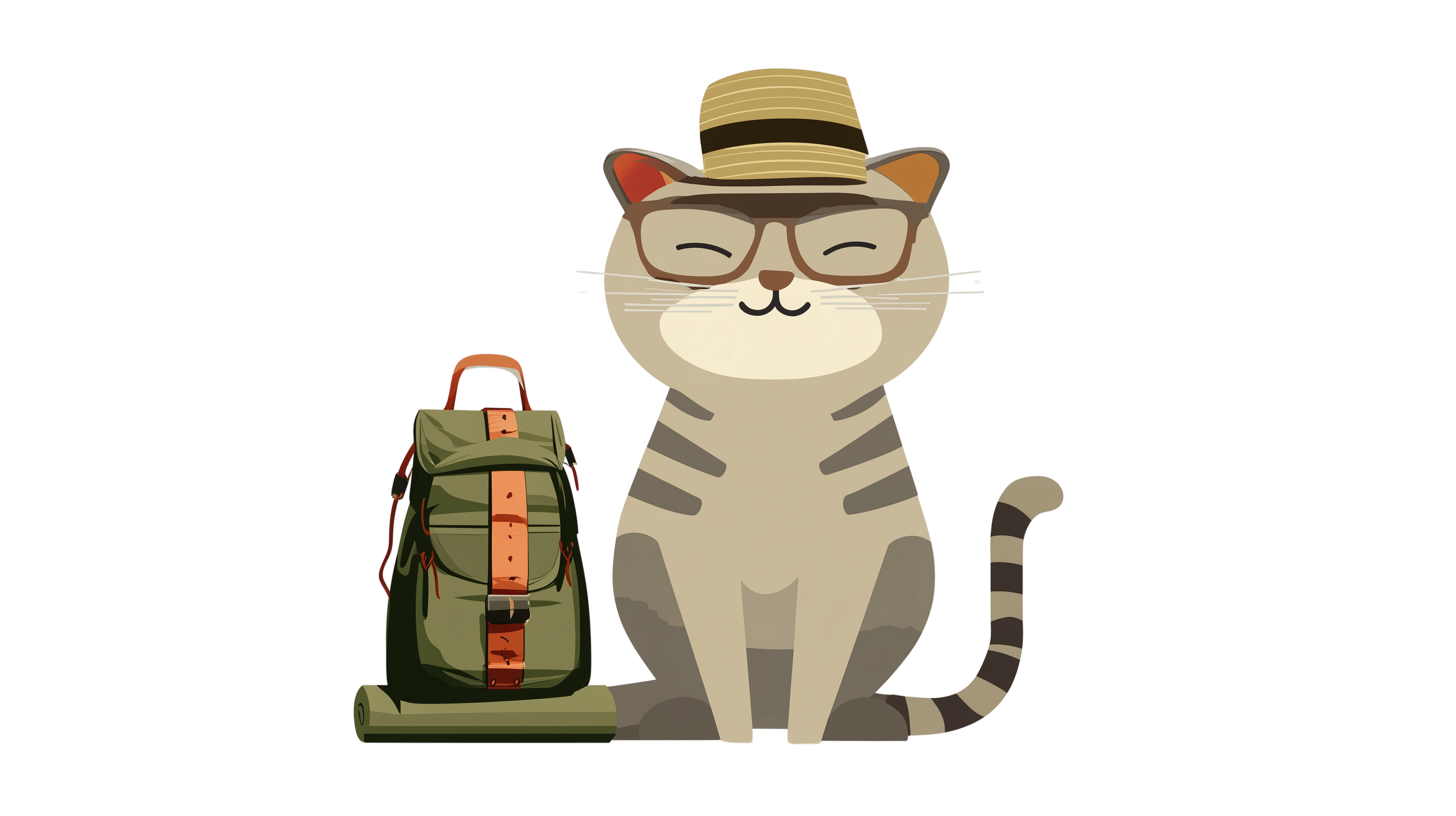 Rufus mit Reiserucksack und Hut